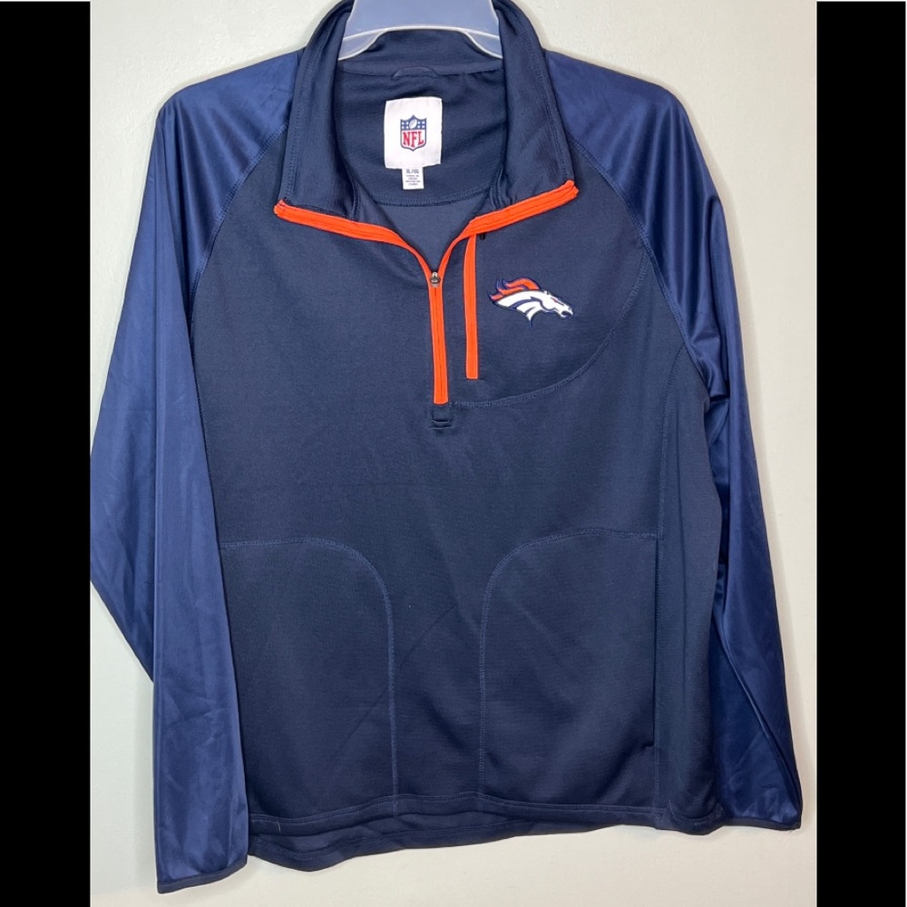 NFL Denver Broncos Athletic Light Weight Quarter Zip Pullover XL